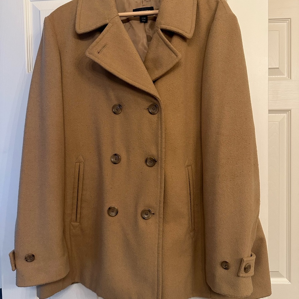 Lands' End Women's Tan Pea Coat